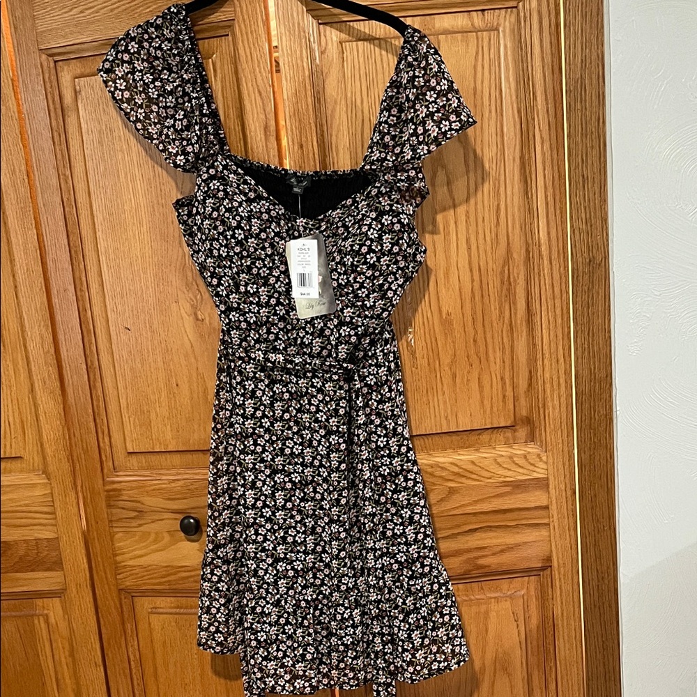 Lily Rose Black Floral Mini Dress